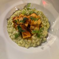 Risotto with tofu truffle at Aux Trois Maries in Lyon