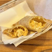 Scrambled “egg” empanada  at Next Stop Vegan - Greenpoint in Brooklyn