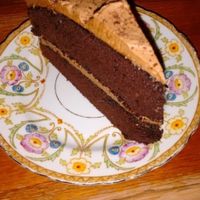 a large slice of chocolate cake at Tchai-Ovna in Glasgow
