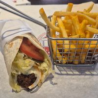 Falafel wrap and fries at Taksim Kebab - 탁심 케밥 in Seoul