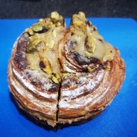 Cut in half to share, the pistachio scroll at Okja in East London