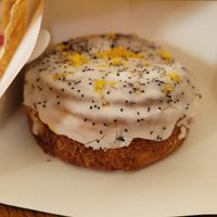 Lemon and poppy seed pastry at Okja in East London