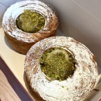 Citrus pistachio cruffin  at Okja in East London