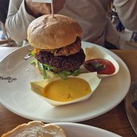 Beetroot burger at Loetje in Reeuwijk