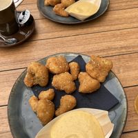 Cauliflower Kibbeling with vegan sauce  at Loetje in Bergen