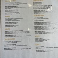 Current menu 8/24/24  at Prickly Pear Kitchen in Page