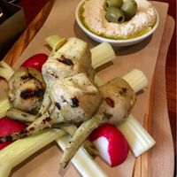 Grilled artichoke hearts with hummus.  at Seasons 52 in Kansas City