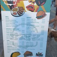 Menu at Biba in Pakostane