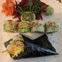 Some vegan sushi offerings at Sakura Sushi in Cairo