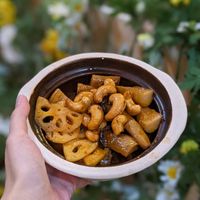 Vegan Braised Lotus Root & Mushrooms at Lập Vegetarian Restaurant in Central Singapore