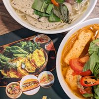 Vegan Pho, Crab Noodles at Lập Vegetarian Restaurant in Central Singapore