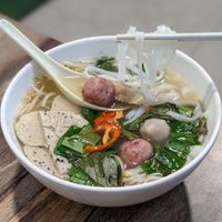 Vegan Pho Vietnamese Noodles Soup at Lập Vegetarian Restaurant in Central Singapore