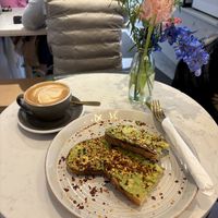 Avocado toast and oat milk cappuccino   at Mister Magpie Coffee in Ballsbridge