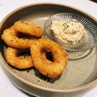 Calimari rings  at Here With Years in Hong Kong Island