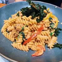 Creamy fusilli salmon pasta   at Here With Years in Hong Kong Island