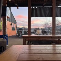 Sunset from their patio   at El Sueñito Brewing Company in Bellingham
