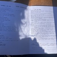 Menu  at One Another in Newtown