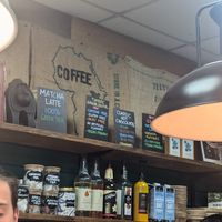 Vegan signs at TAGGS COFFEE CO in South East London