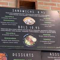 Sandwich menu at Panthere Verte - Plateau in Montreal