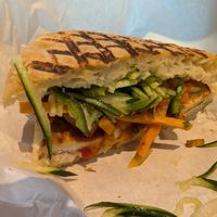 Spicy vegan bahn mi sandwich at Mendocino Farms - Mission St in San Francisco
