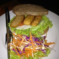 Vegan hot dog  at Radiance Restaurant in Koh Samui