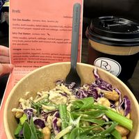 Dan Dan Noodles, flavorful and tasty! Gluten free/high protein noodles  at Roots 2 Rise in Larchmont