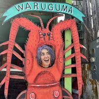 My babely wife was the only lobster at our table   at Waruguma in San Pedro