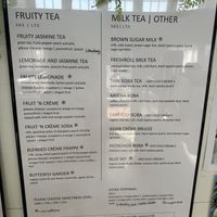 Milk tea menu  at freshroll - Mashpee Commons in Mashpee