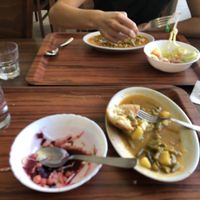 Half way through our meal  at Restoran Markat in Pula