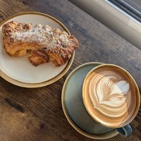 Hazelnut crown and oat latte at Kringle Hillsborough in Sheffield