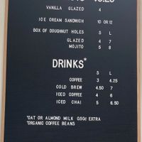 Wall menu at Gigi's Doughnuts in New York City