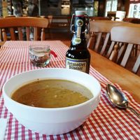 Vegane Erbsensuppe 😀 at Milchhalle Wilsede in Bispingen