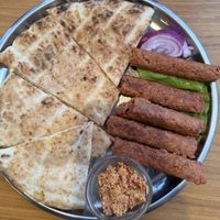 Vege ćevapi with side of tofu urnebes  at Walter BBQ in Zabljak