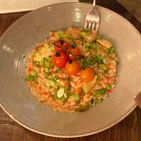 My lady’s vegan risotto. Can’t remember its flavours.   at Brasserie Blanc in Portsmouth