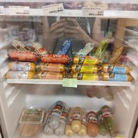 Spreads and sausages at Bio Domov in Prague