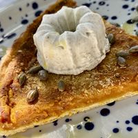 Pumpkin & Za’atar tart  at Meshigane in Zikhron Yaakov