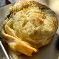 Mushroom puff pastry   at Meshigane in Zikhron Yaakov