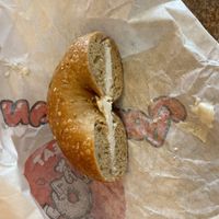 Vegan cream cheese on a bagel  at Bagelman  in Danbury