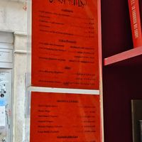 The menu at Osteria da Filo in Venice