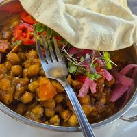 chickpea curry at The Three Pilchards  in Polperro