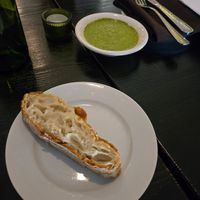 Complimentary bread and pesto at Civico 2064 in Los Angeles