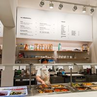 Menu board at Loving Bistro at Loving Bistro in Prague