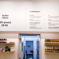 Menu board at Loving Bistro at Loving Bistro in Prague