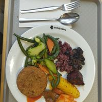 Buffet food at Loving Bistro in Prague