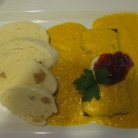 Traditional Czech dish at LoVeg in Prague