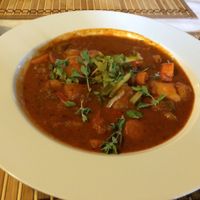 potato goulash  at LoVeg in Prague