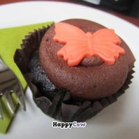 Chocolate/cherry cupcake at LoVeg in Prague