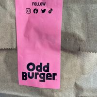Sticker for take-out bags  at Odd Burger in Victoria
