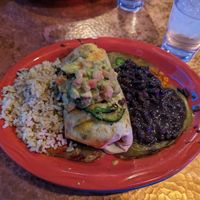 Sweet potato burrito (veganized) at Oscar's Cafe in Springdale