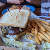 Mushroom Avocado Sandwich. Replace bun with sourdough. at Oscar's Cafe in Springdale